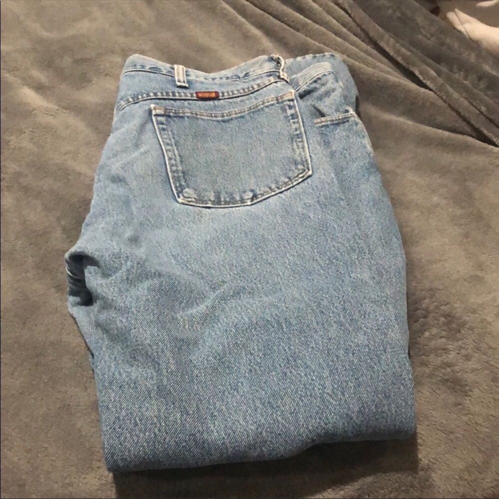 rustler jeans size 38/29 men bluejeans used 3 pairs of jeans for $17